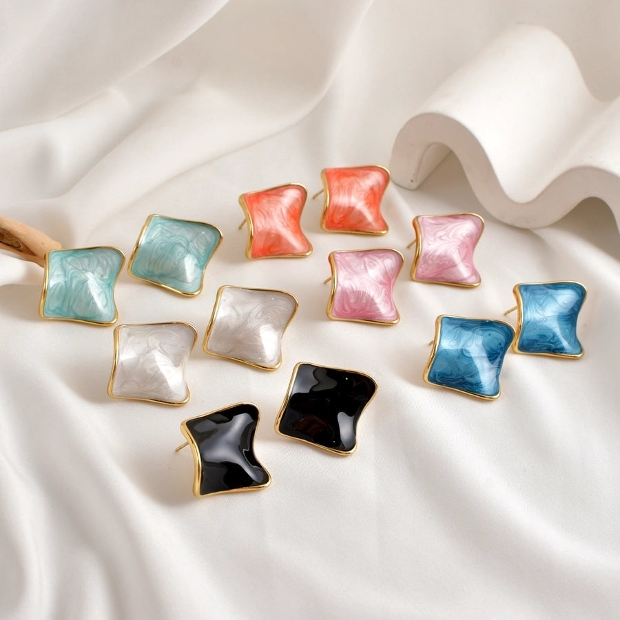 1 Pair IG Style Simple Style Square 304 Stainless Steel Ear Studs