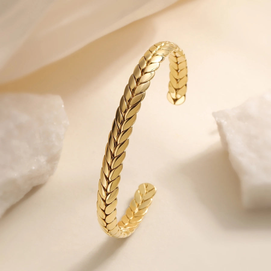 Retro Simple Style Geometric 304 Stainless Steel Cuff Bracelets In Bulk