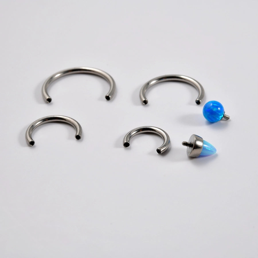 1 Piece Lip Rings Casual Simple Style Solid Color G23 Titanium Polishing Lip Rings Eyebrow Studs