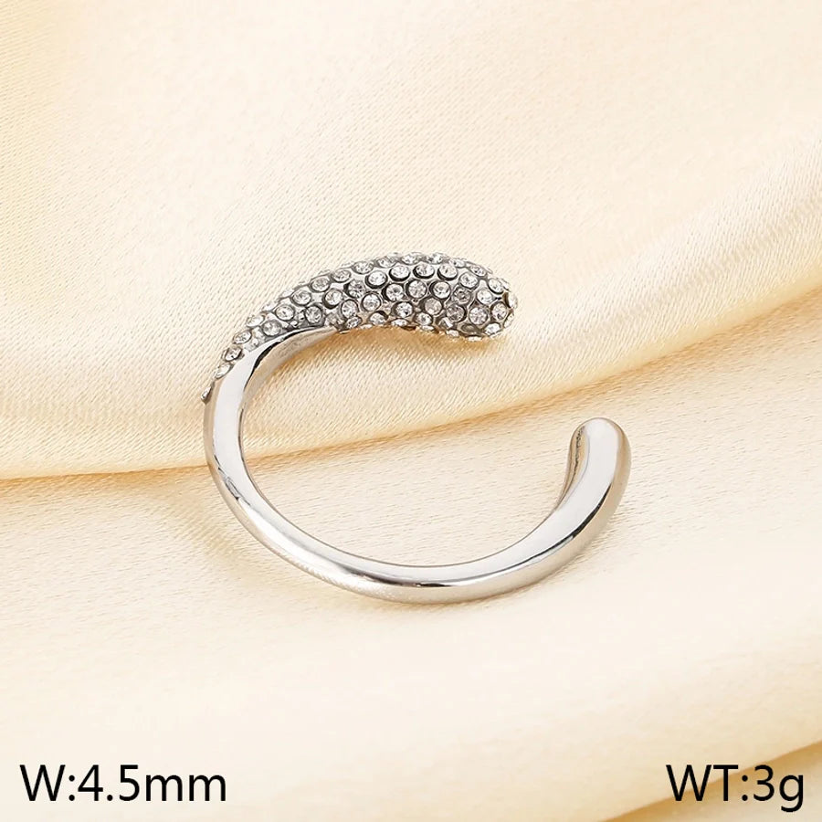 Jewelry Vintage Style C Shape 304 Stainless Steel 18K Gold Plated Open Rings