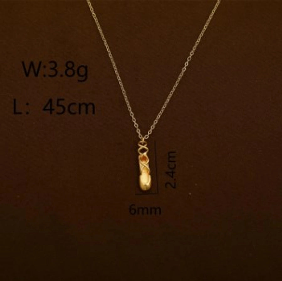 Copper 16K Gold Plated White Gold Plated Color Block Dancing shoes Pendant Necklace