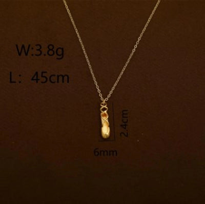 Copper 16K Gold Plated White Gold Plated Color Block Dancing shoes Pendant Necklace