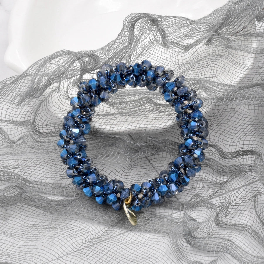 crystal braided pearl hair rope