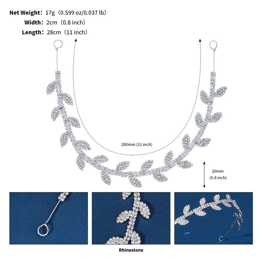 women's simple style leaf alloy plating inlay rhinestones hair band