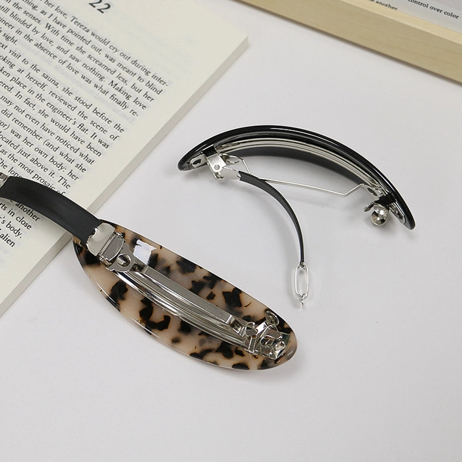 artistic color block leopard acetic acid sheets hair clip