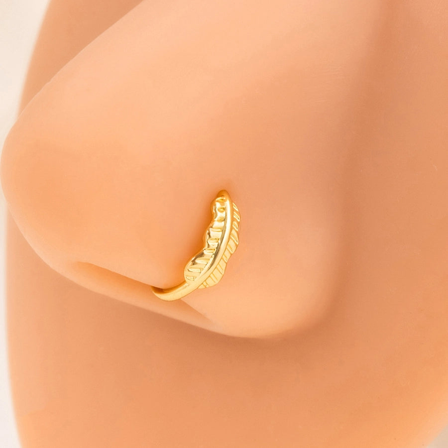 1 Piece Nose Rings & Studs Simple Style Geometric Heart Shape Alloy Plating Inlay Rhinestones Nose Rings & Studs