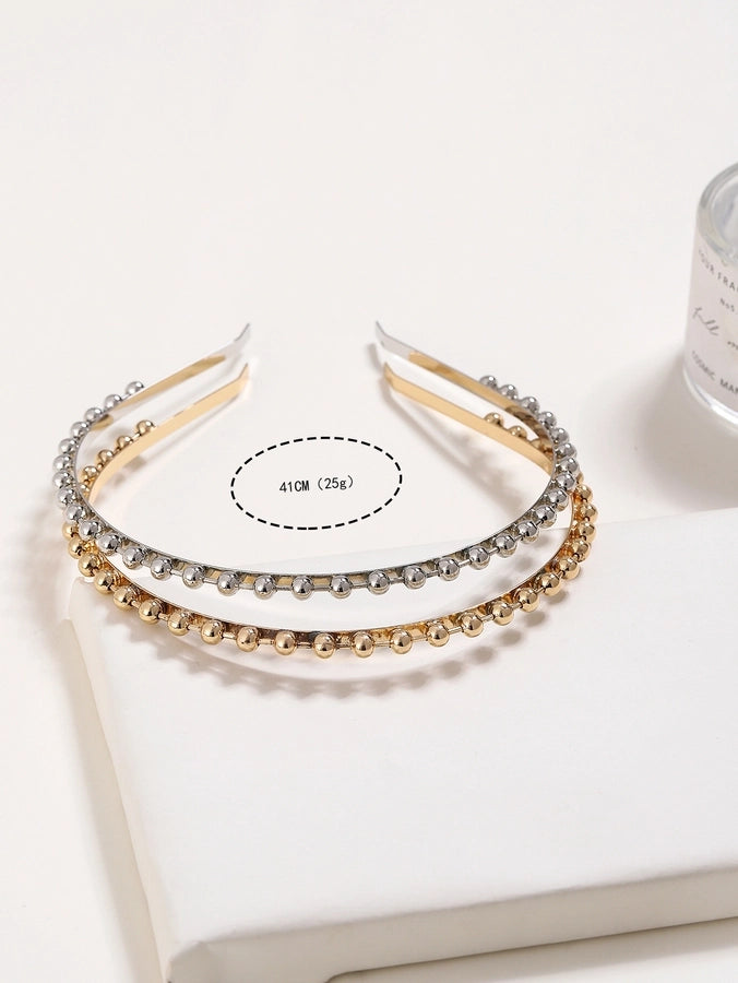 simple style solid color metal plating hair band