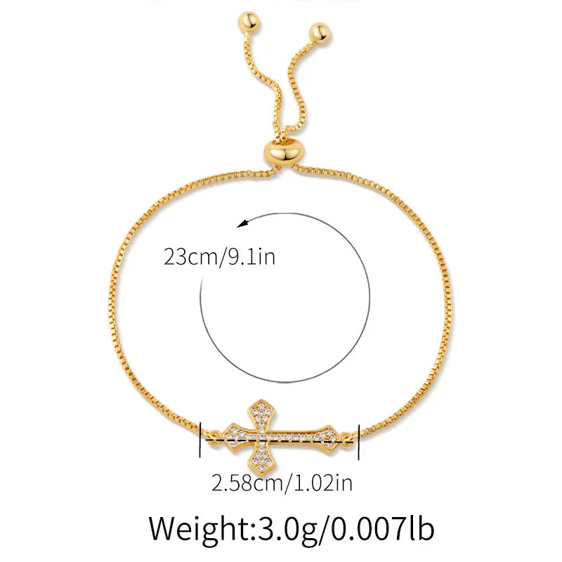 Copper box chain 18K Gold Plated Inlay Butterfly Zircon Bracelets