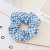 women's sweet simple style plaid cloth hair tie