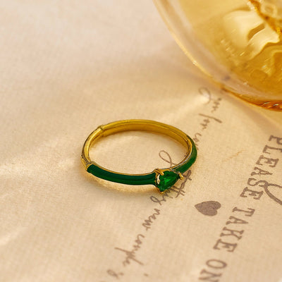 Jewelry IG Style Elegant Simple Style Heart Shape 304 Stainless Steel Zircon Rings