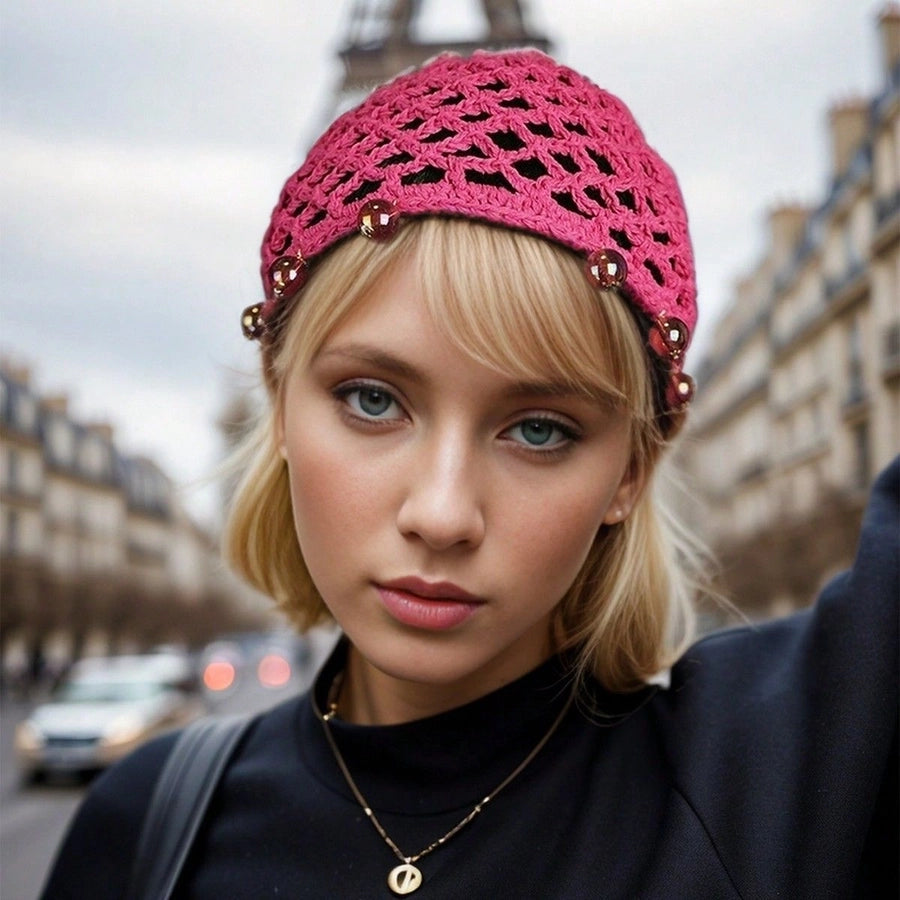 Women's Simple Style Solid Color Polyester Handmade Hollow Out Hair Band