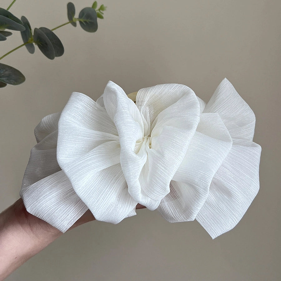 simple style bow knot cloth patchwork hair claws