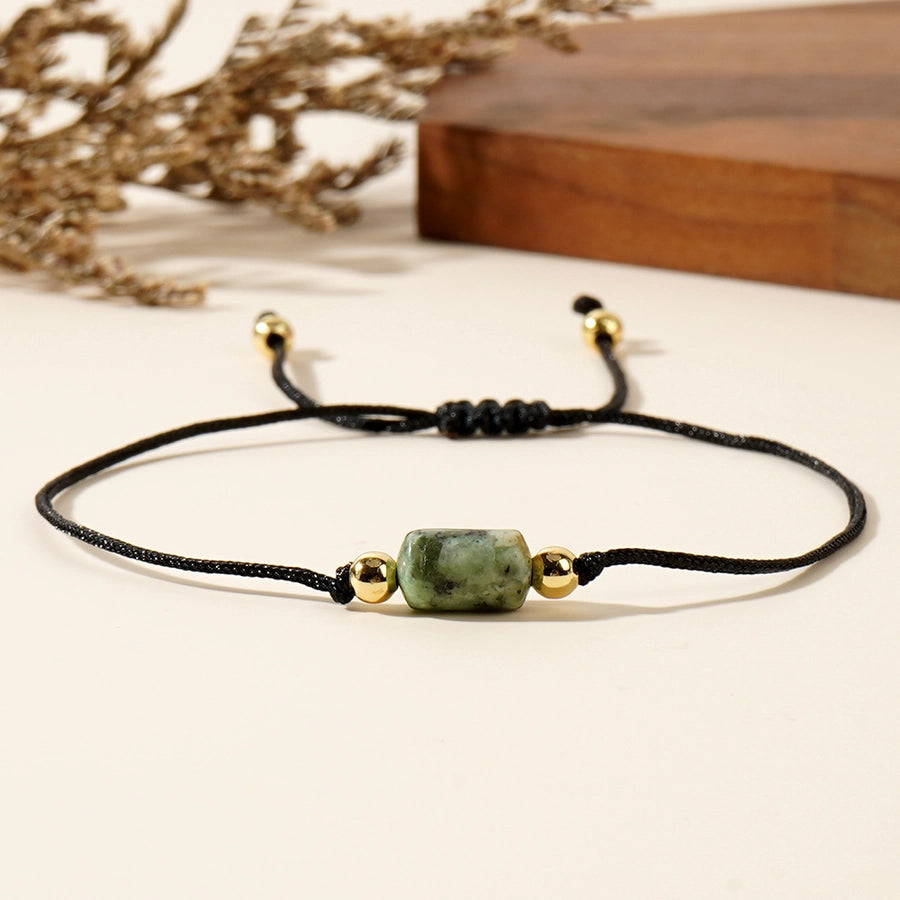 Autumn and Winter New Arrival Hot Sale New Chinese Color Natural Stone Copper Bead Bracelet Advanced Simple Personality Trendy Bracelet All-Matching
