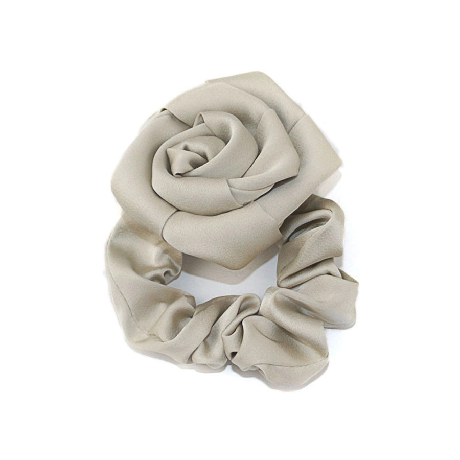 fashion rose solid color cloth hair tie