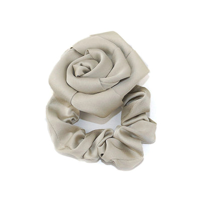 fashion rose solid color cloth hair tie