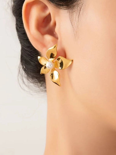 1 Pair Elegant Simple Style Flower 304 Stainless Steel Ear Studs