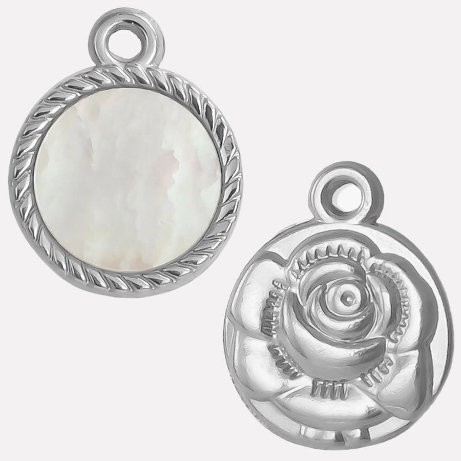 Jewelry Vintage Style Classic Style Round 304 Stainless Steel Shell Abalone Shell 18K Gold Plated Irregular Plating Charms Pendant Necklace