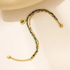 Bohemian Simple Style Commute Geometric 304 Stainless Steel 18K Gold Plated Natural Stone Zircon Bracelets In Bulk