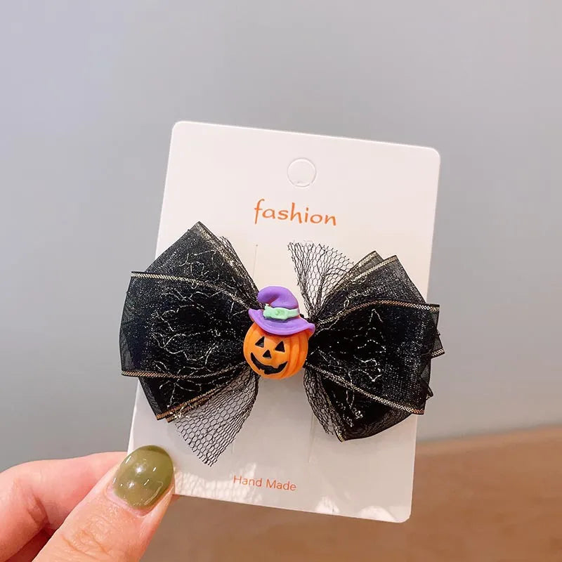 Halloween Cool Style Girl'S Pumpkin Cat Ghost Felt Hair Clip