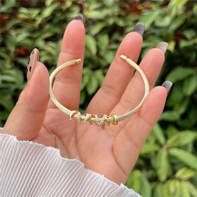 Multi-Style Copper Plating 18K Gold Inlaid Full Rhinestone Zircon Cross-Border Original New Arrivals Bracelet Fashion High-End Suitable for Daily Wear Valentine's Day Gift