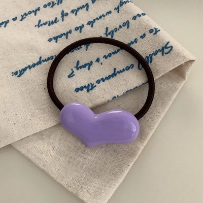 Women's Cute Simple Style Heart Shape Resin Hair Tie