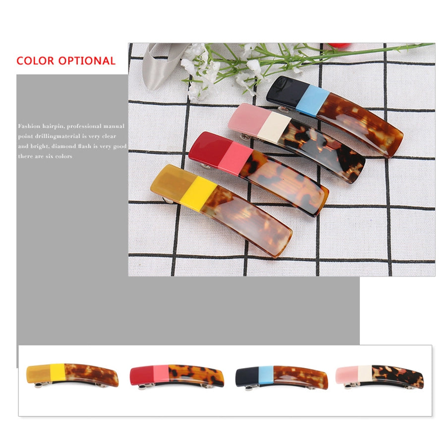 Women's Simple Style Classic Style Color Block Acetic acid sheets Hair Clip