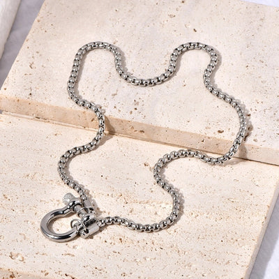 Jewelry Classic Style Solid Color Horseshoe 304 Stainless Steel Titanium Steel 18K Gold 18K Gold Plated Stainless Steel Necklaces
