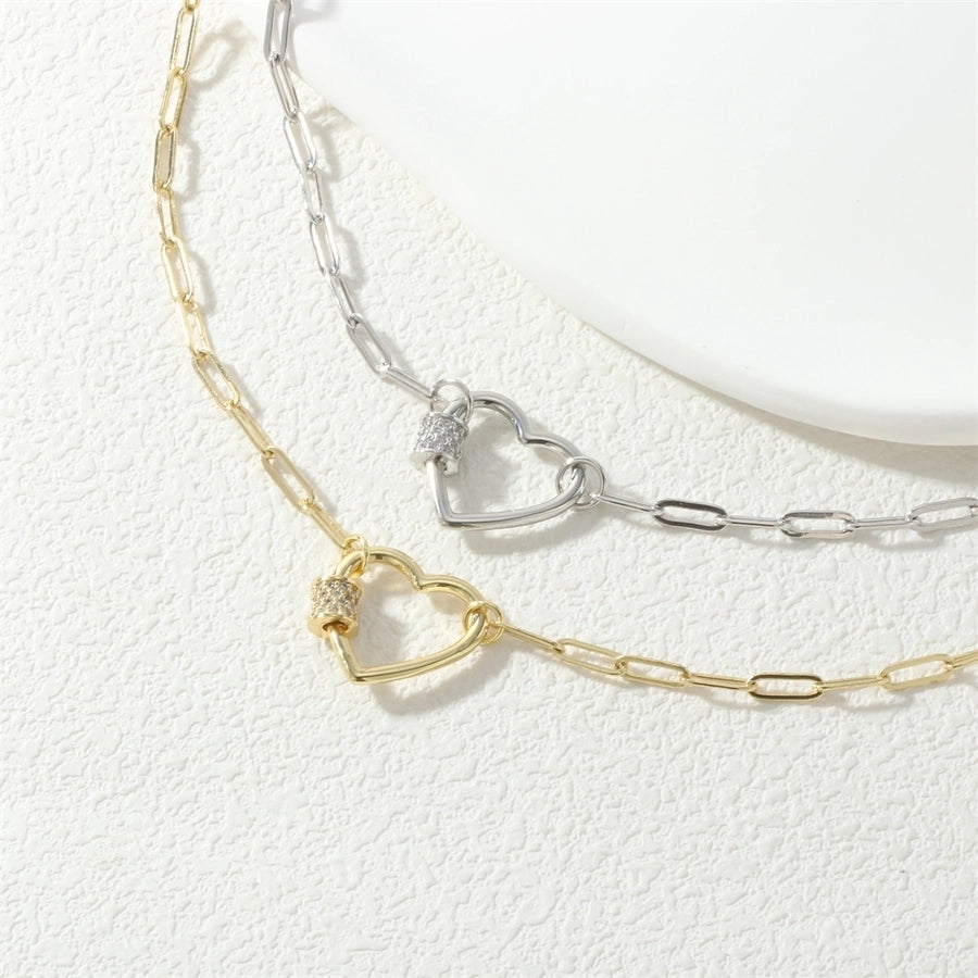 Jewelry Hip-Hop Punk Cool Style Heart Shape Copper Necklace