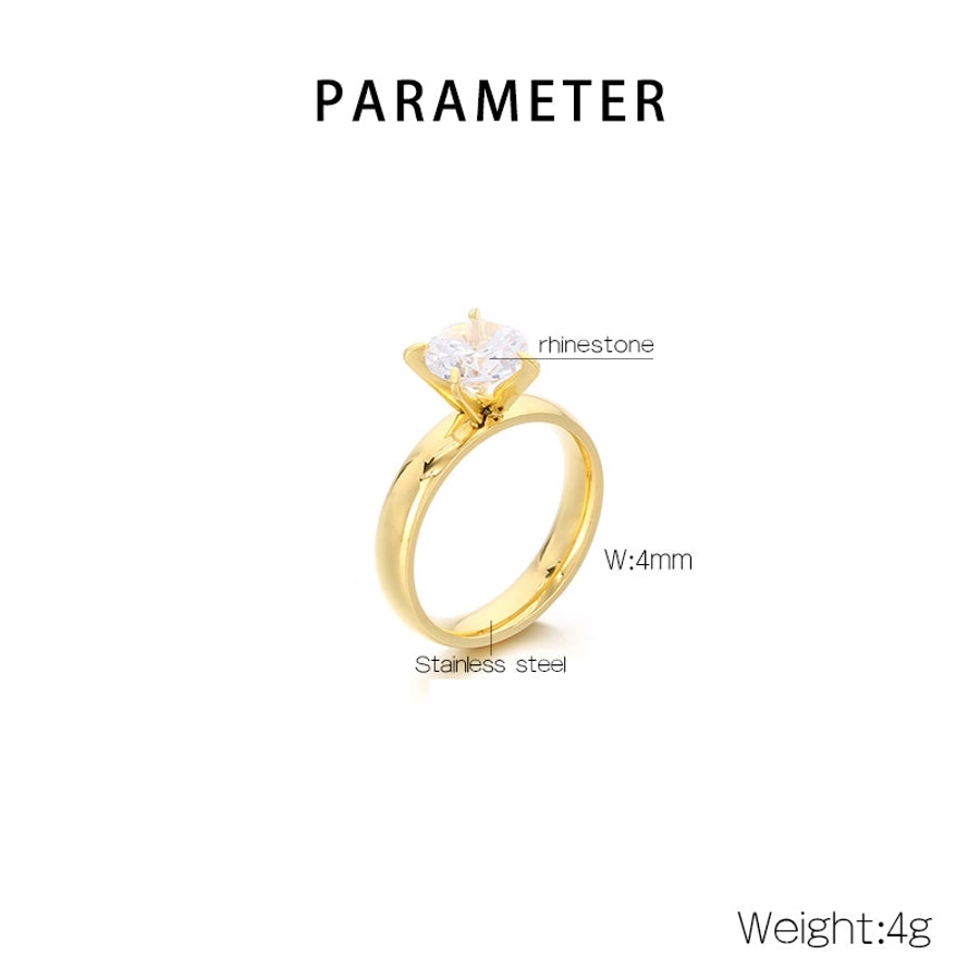 Jewelry Simple Style Geometric 304 Stainless Steel 18K Gold Plated Rings