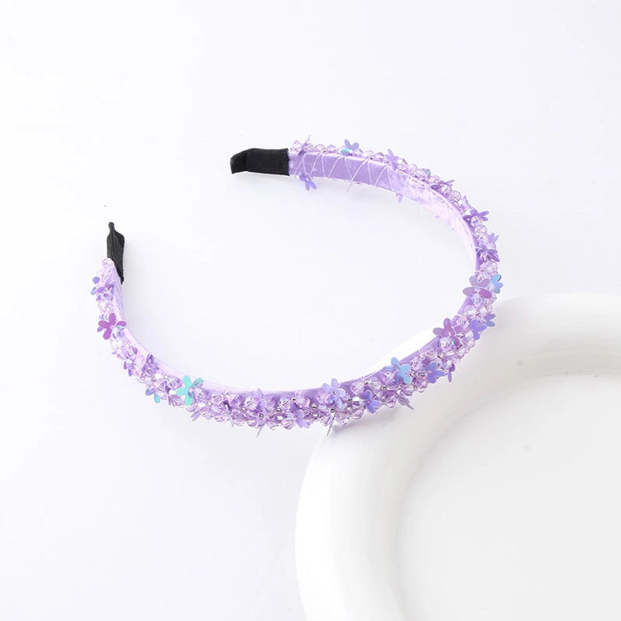 sweet solid color artificial crystal hair band 1 piece
