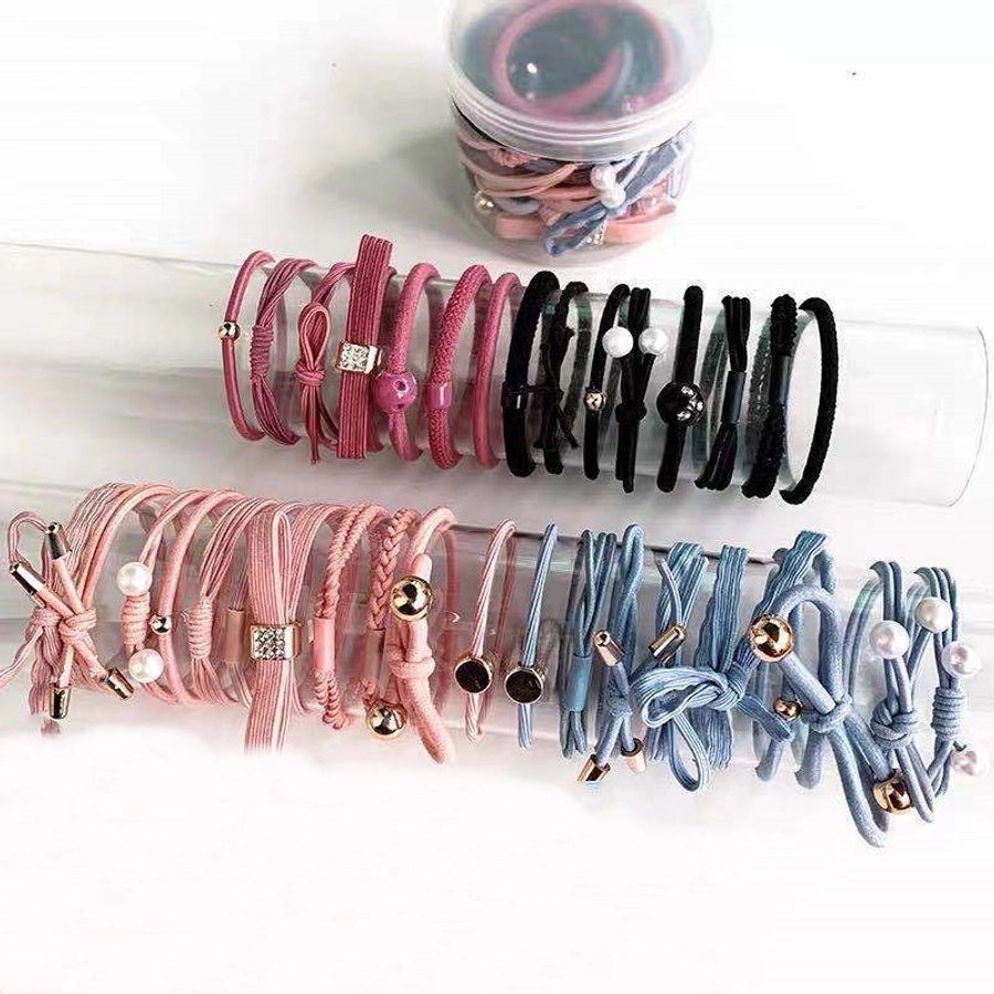 women's simple style geometric polyester pearl hair tie