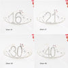 New Birthday Crown  60 Digital Birthday Headband Bridal Banquet Rhinestone Hair Accessories Alloy Headband Women