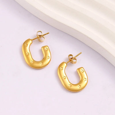 1 Pair Simple Style Commute Pentagram 304 Stainless Steel 316 Stainless Steel  18K Gold Plated Ear Studs