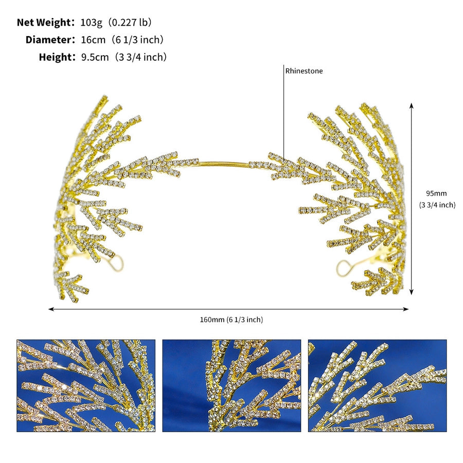 fashion leaf alloy inlay rhinestones hair band 1 piece