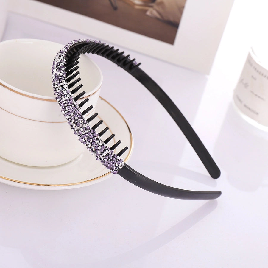 women's elegant sweet color block plastic handmade hair band