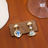 Japanese and Korean series kawaii sweet cute cartoon earrings simple pendant astronaut Planet earrings silver pin