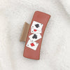 women's vintage style letter poker pu leather plastic hair claws