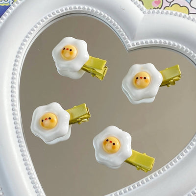 Women's Cute Poached Egg Plastic Hair Clip