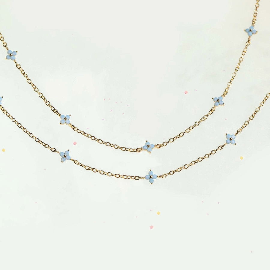 Copper Flower Earrings Anklet Necklace