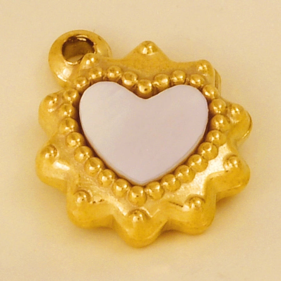 Jewelry Vintage Style Classic Style Heart Shape 304 Stainless Steel Shell Abalone Shell 18K Gold Plated Irregular Plating Pendant Necklace