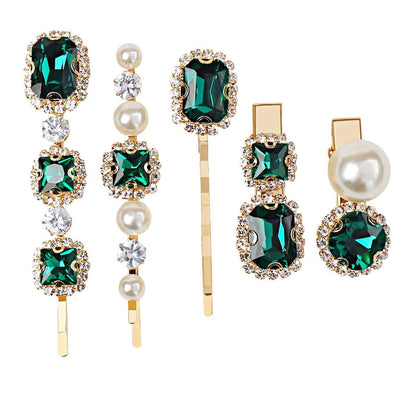 women's simple style color block copper plating inlay rhinestones hair clip