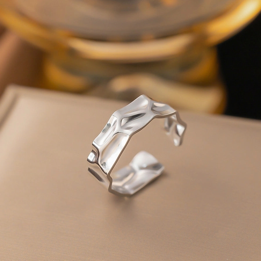 Jewelry Simple Style Solid Color Titanium Steel Plating Rings