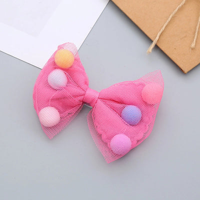 girl's sweet bow knot cloth gauze hair clip