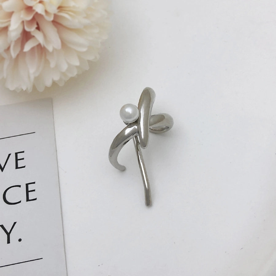 Women's Simple Style Solid Color Alloy Plating Pearl Hair Clip