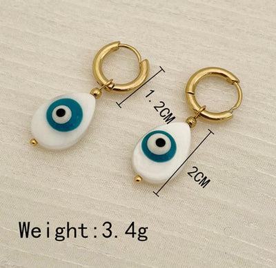 1 Pair Casual Funny Devil's Eye Plating 304 Stainless Steel 14K Gold Plated Drop Earrings