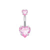 1 Piece 1 Set Belly Rings Simple Style Heart Shape 316 Stainless Steel  Inlay Zircon
