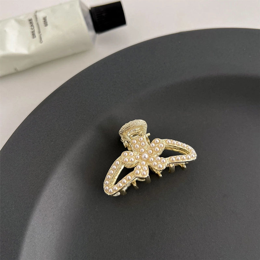 women's simple style solid color alloy plating hair claws