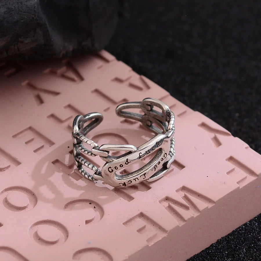 Copper Letter Open Rings