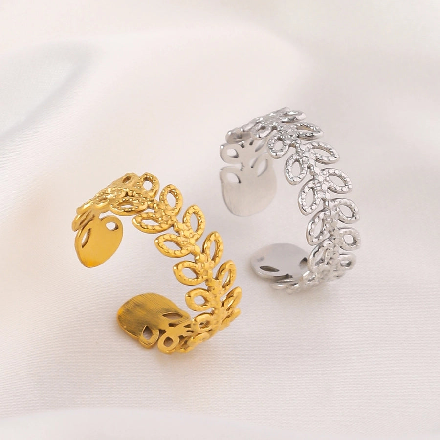 Jewelry Elegant Geometric Rice Ear Titanium Steel Open Rings