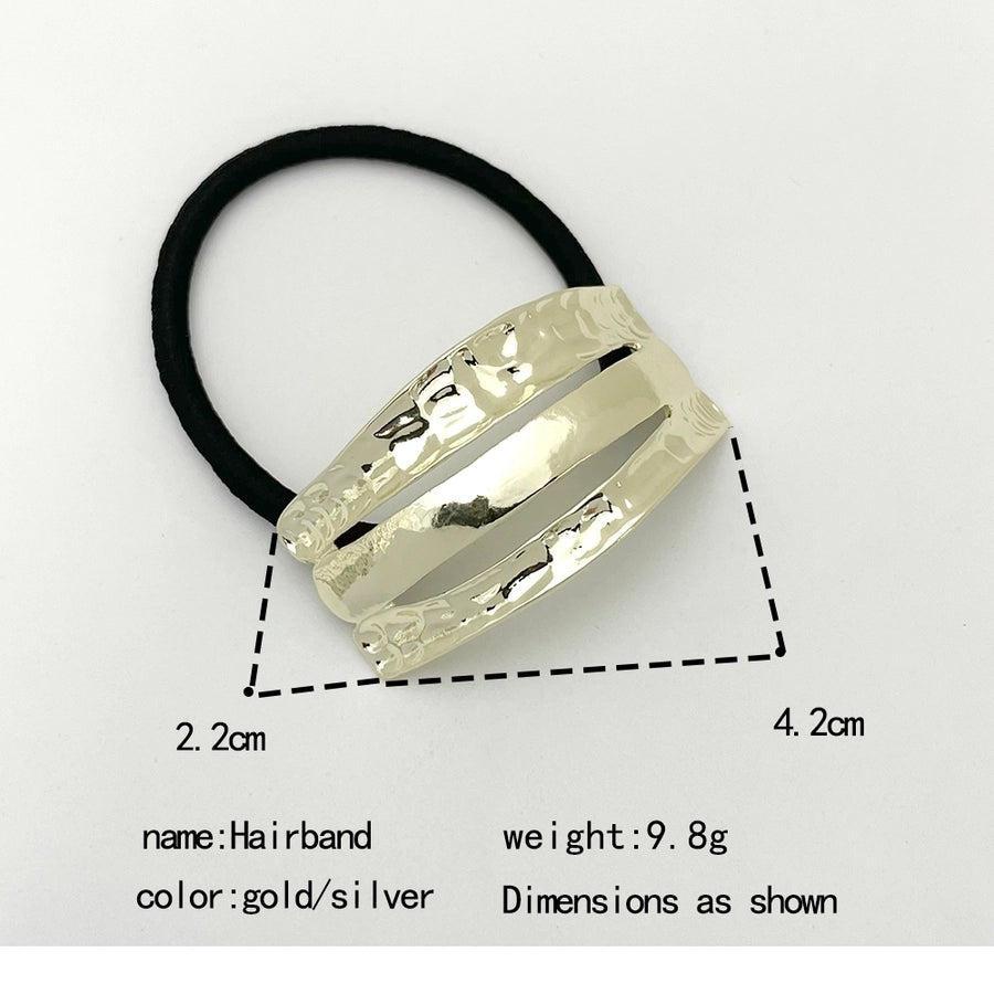 Women's Casual Elegant Solid Color Alloy Elastic Band Hair Tie